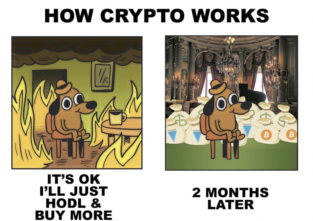 crypto how it works vs how to get rich cartoon