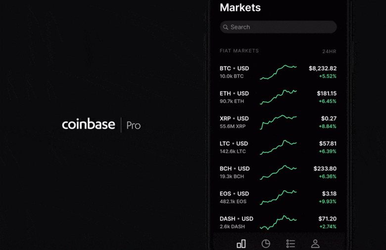 Coinbase launches a mobile trading application Coinbase Pro Mobile App