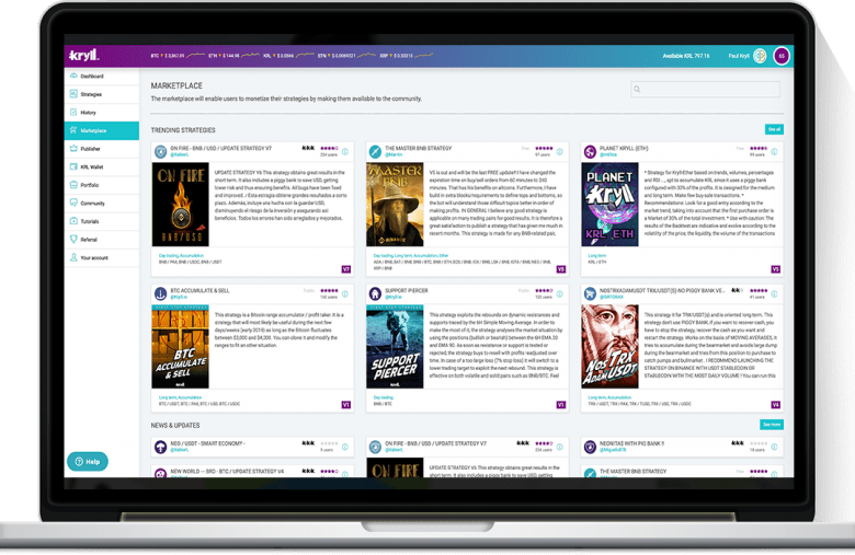 Kryll crypto bot marketplace