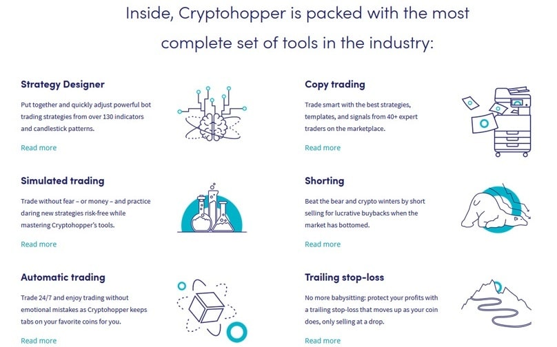 options of the Cryptohopper trading robot