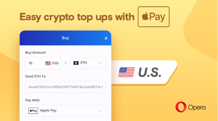 Buy Bitcoin with Apple Pay on the Opera web browser