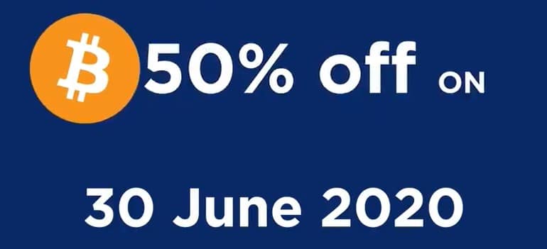 Buy Bitcoin BTC with 50% discount on June 30, 2020