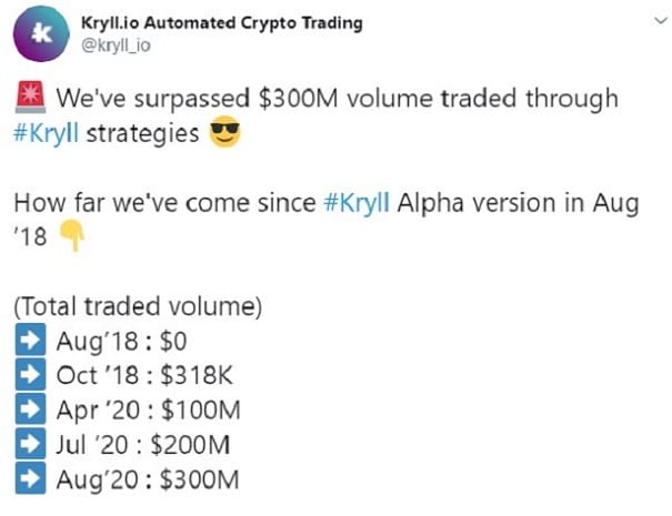 kryll 300 million trading