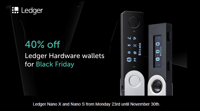 Black Friday deals & promotion 40% off Ledger crypto wallets