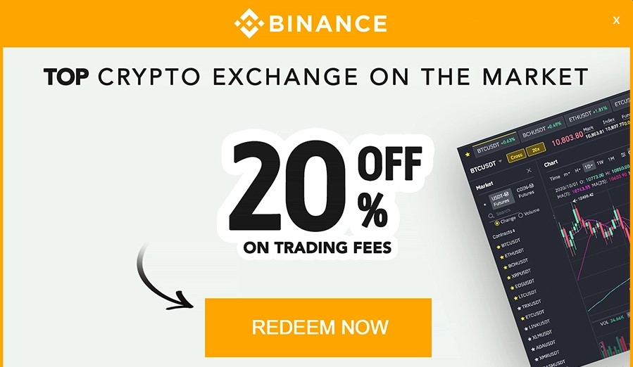 20% discount on your Binance fees with our promo code