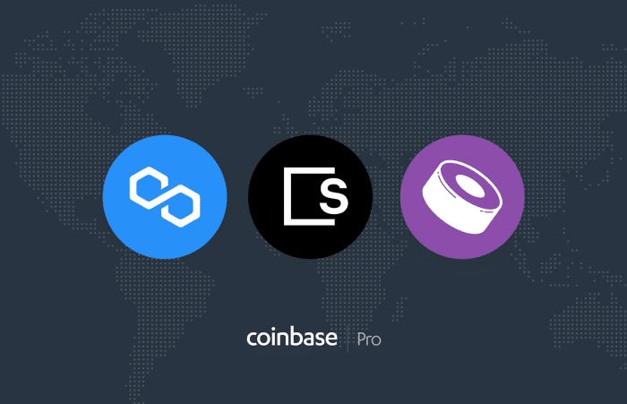 Polygon (MATIC), SKALE (SKL) and SushiSwap (SUSHI) listed on Coinbase Pro