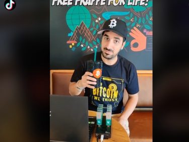 He's mining Bitcoin with free electricity at Starbucks