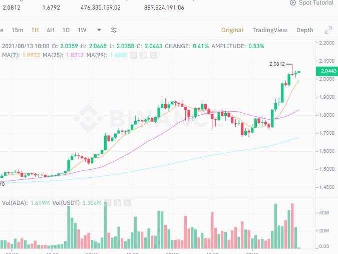 cardano ada price up